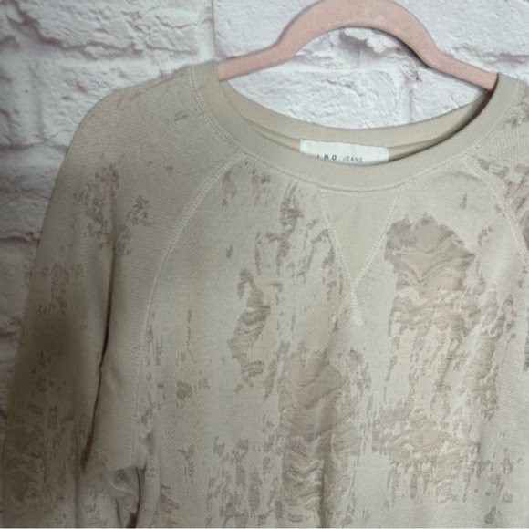 IRO Cenix Woman's Cream Off White Distressed Raw Hem Sweatshirt - Picture 5 of 12